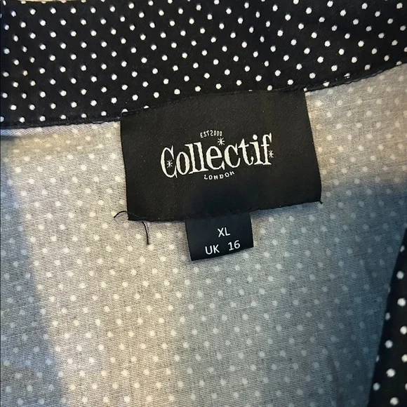 Collectif Small Dot Caterina Swing Dress Sz 12 EUC - Picture 6 of 9
